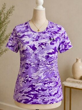 Under Armour Purple Digital Camo Short Sleeve Tee
